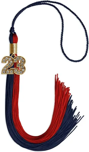 Vista 75 de Endea Graduation Borla de doble color con dije dorado (negro/oro brillante, 2022)