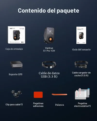 Vista 9 de Vantrue S1 Pro Dash Cam frontal STARVIS 2, mini cámara de tablero de 2.7 K para automóviles, ADAS, control de aplicaciones, WiFi GPS integrado