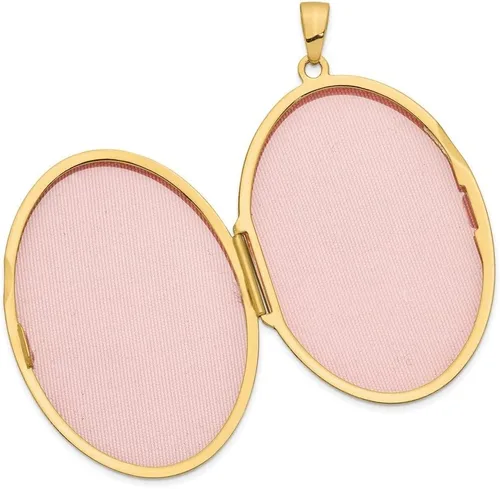 Vista 4 de Diamond2Deal Medallón ovalado de oro amarillo de 14 quilates con corazón celta de 1.496in para mujer, Metal