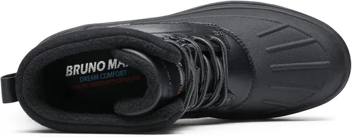 Vista 4 de Bruno Marc Botas de nieve impermeables aisladas para hombre, con forro de piel cálida, botas de invierno para exteriores
