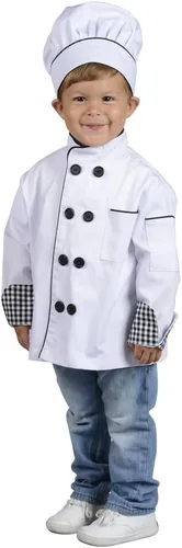 Vista 3 de Aeromax Junior Chef - Disfraz de cocina color blanco grande