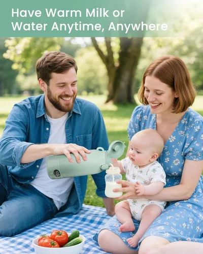 Vista 2 de Portable Bottle Warmer - Dual Heating Modes for Breast Milk & Water, 17 Ounces, Fast Heating, Long Lasting Battery, Ideal for Travel, Outdoor, Baby
