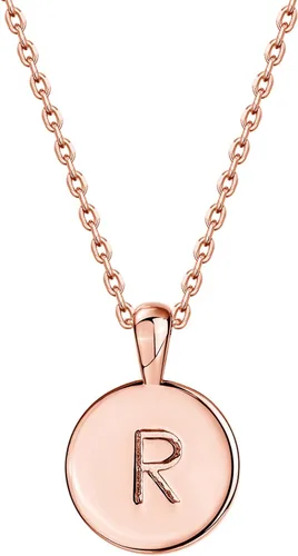 Vista 26 de PAVOI - Collar con dije de letra inicial chapado en oro de 14 quilates para mujer Collar con inicial alfabética de oro