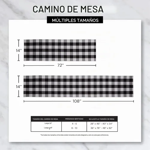 Vista 7 de DII - Colección de mesa con flecos pesados y cuadros, camino de mesa, 14x72 pulgadas, calabaza y especias Naranja