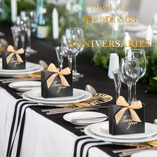 Vista 3 de Wesiti Paquete de 80 bolsas pequeñas de regalo de agradecimiento, lazo de coqueta para fiesta, cajas de cinta de lazo para boda novia, 4.5 x 1.8 x