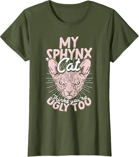 Vista 15 de My Sphynx Cat Thinks You're Ugly Too Pet Hairless Cat Sphynx T-Shirt Asphalt Grey