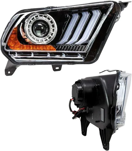 Vista 4 de Winjet Serie Renegade compatible con 2010 2011 2012 S197 Ford Mustang S550 estilo LED DRL proyector secuencial rendimiento mercado de accesorios par