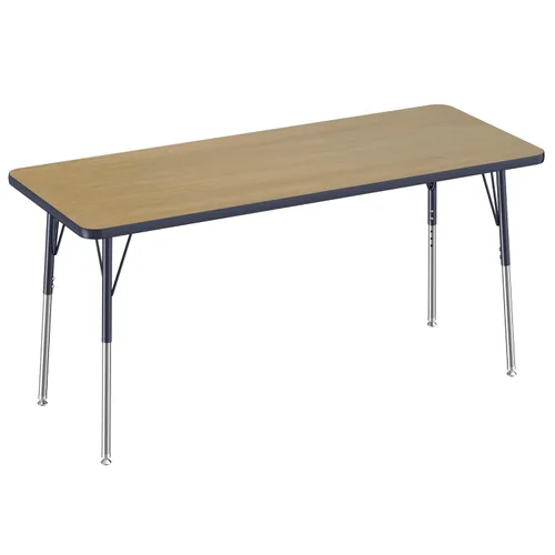 Vista 158 de FDP - Mesa rectangular para actividades escolares y de oficina (24 x 36 pulgadas), patas estándar con deslizadores giratorios, altura ajustable