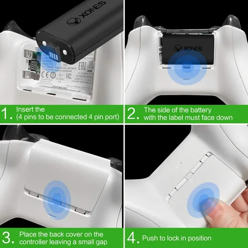 Vista 6 de Lithium Rechargeable Battery Pack for Both Xbox Series XS and Xbox OneSXEliteElite 2 Controller Plug Play and Charge Kit Charging Status LED Long