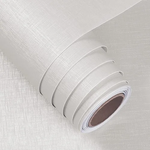Vista 13 de FunStick - Papel pintado de lino con textura de pasto crema blanco, autoadhesivo, extraíble, de 12"x200", para paredes, armarios, cómodas, muebles