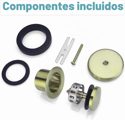 Vista 7 de BESTILL Kit de conversión de desagüe de bañera con punta de punta con placa frontal de desbordamiento, oro cepillado