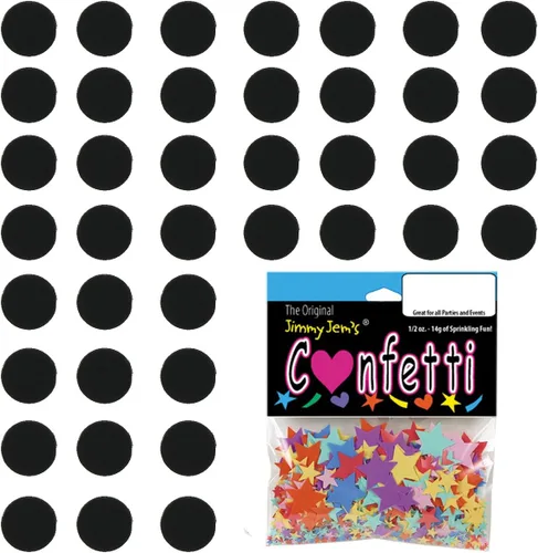 Vista 3 de Círculo de confeti 1/4" negro - paquete al por menor #8550 QS0