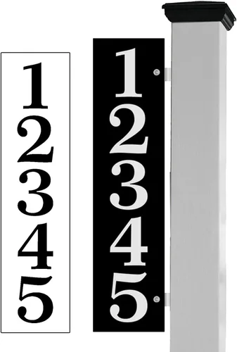Vista 32 de Placa de dirección de metal personalizada, señales de números para placa de pared de casa, señal de dirección con nombre de calle, números de casa