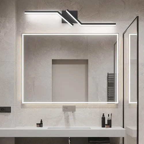 Vista 8 de Luz de tocador de baño negra de 32 pulgadas, LED moderna, 3CCT, regulable, 24 W, luminarias de baño sobre espejo 3000 K/4500 K/6000 K, 3
