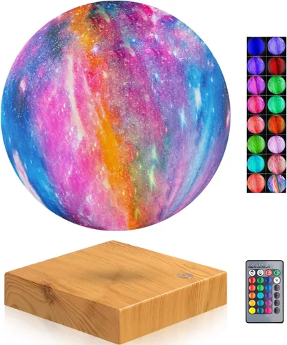 Vista 7 de Lámpara de luna levitante – Luz de luna flotante y giratoria girando en el aire – Lámpara de noche para oficina, hogar, decoración de habitación