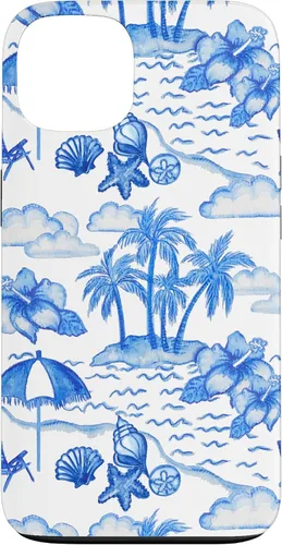 Vista 7 de Funda para iPhone 16 Coastal Nieta Preppy Hawaiian Hibiscus Coconut Girl