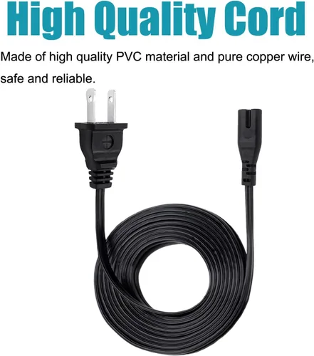 Vista 4 de Cable de alimentación de 8 pies para Canon Pixma TS9120 MX922 MG2522 G4210 MG7720 MG6822 MG6821 MG6820 MG5722 MG5721 MG5720 Pixma pro 100 Pro-100