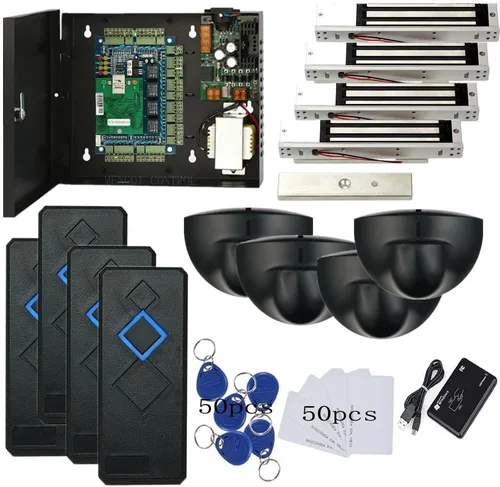 Vista 10 de Cerradura de huelga eléctrica completa TCP/IP red de control de acceso de una sola puerta Kits de sistema con fuente de alimentación de metal de 110