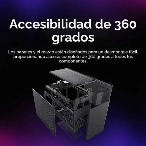 Vista 10 de Cooler Master Carcasa NR200 Mini-ITX para PC, montaje horizontal para GPU, diseñado listo para Nvidia RTX 5070 Ti AMD RX 9070 XT, SFX PSU - Listo