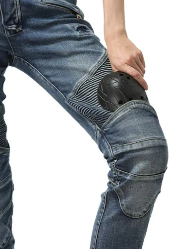 Vista 4 de Pantalones de motociclista para mujer con rodilleras y rodilleras