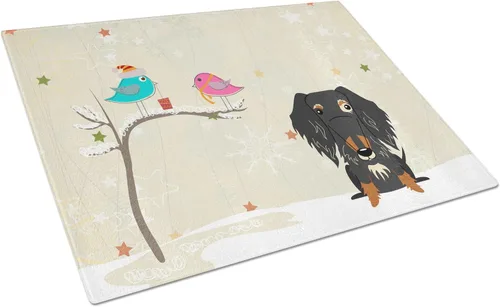 Vista 36 de Caroline's Treasures BB2513LCB - Tabla de cortar de vidrio con texto en inglés "Christmas Presents between Friends" Airedale Terrier - Tabla