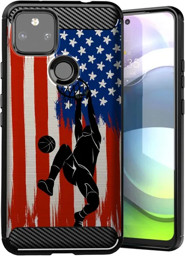 Vista 10 de CasesOnDeck - Funda compatible con Google Pixel 5A (2021) / Pixel 5A 5G, funda delgada de fibra de carbono TPU para acentuar arañazos y caídas, tema