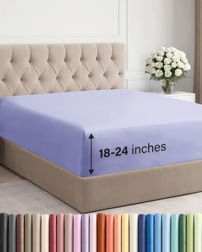 Vista 92 de Sábana bajera ajustable extra profunda Twin XL – Sábana bajera individual de lujo de hotel solamente – Se adapta fácilmente a colchones de 18 a 24