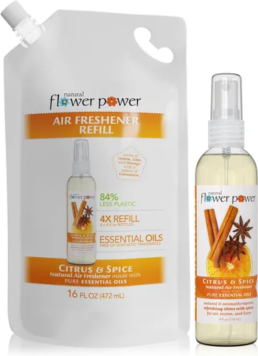 Vista 15 de Natural Flower Power Ambientador en aerosol – Eliminador de olores con aceites esenciales – Hogar, automóvil y tela – Libre de crueldad animal