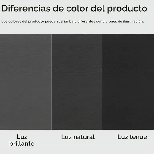 Vista 7 de Hyfirm Juego de mesa de centro anidable irregular negra con patas de madera estriada