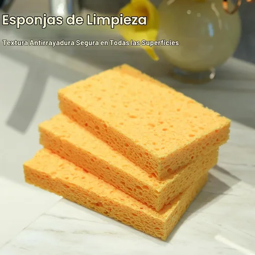 Vista 5 de 6 x 3.6 x 0.9 pulgadas JK SP-T22 esponja grande, esponjas de cocina, esponjas prácticas, esponjas de celulosa, esponja para lavar platos, esponja