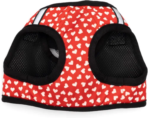 Vista 3 de THE WORTHY DOG Easy Step-in Mesh Harness for Small Dogs, Red Be Mine - Rojo