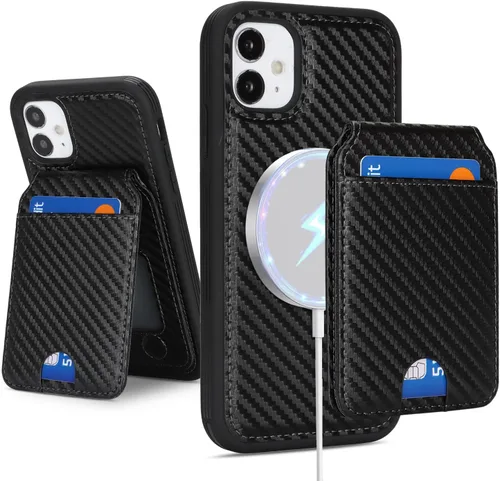 Vista 10 de Havaya Funda compatible con iPhone 11, cartera MagSafe con tarjetero - Funda magnética desmontable 2 en 1 - Ranuras para tarjetas de crédito