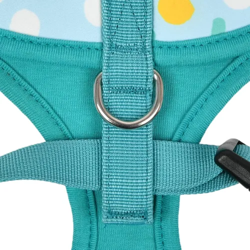 Vista 3 de Puppia Arnés para perro sobre la cabeza de moda de primavera y verano, Aqua_Fete, talla M