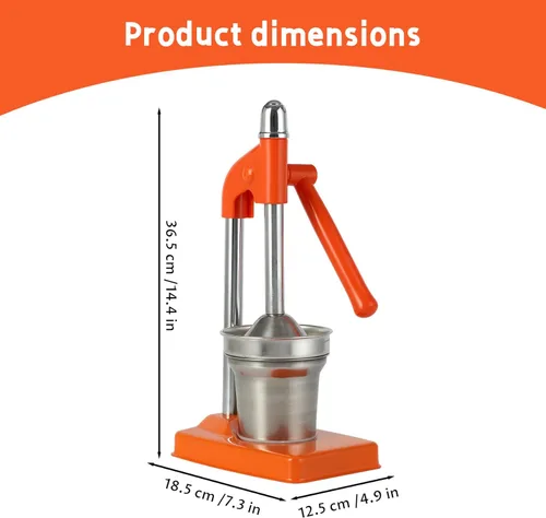 Vista 5 de Exprimidor de mano de acero inoxidable Exprimidor manual Exprimidor de frutas sin esfuerzo para naranjas, cítricos, limón más exprimidor de mano