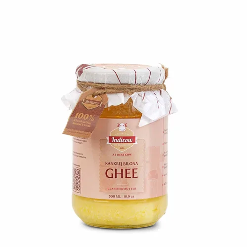 Vista 7 de Indicow Ghee de vaca A2 Desi (180ml (6.08oz), Ghee de vaca A2 (vacas Sahiwal)) Alimentado con pasto, criado en pastizales, grasa de mantequilla