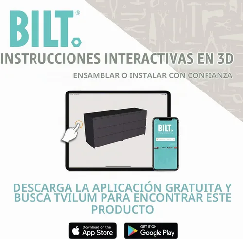 Vista 11 de Tvilum - Cómoda doble con 6 cajones Hickory