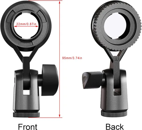 Vista 5 de Soporte de micrófono de condensador Rosca de interfaz estándar compatible con dispositivos de soporte con tuerca de conversión de 3/8 corta virola
