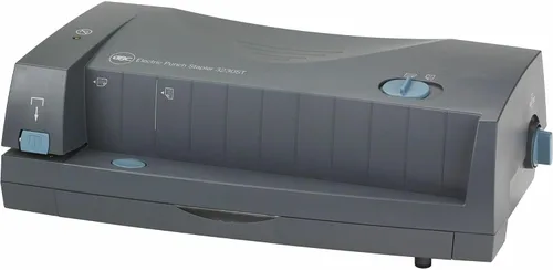 Vista 7 de GBC Perforadora/grapadora eléctrica, 2-3 agujeros, centros ajustables, capacidad de 24 hojas, gris, modelo 3230ST (7704280)
