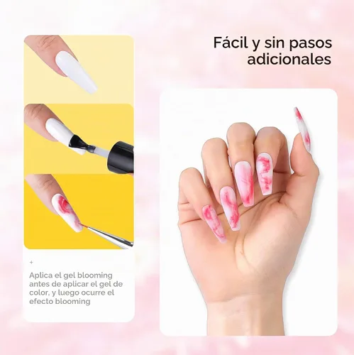 Vista 7 de BURANO Esmalte de uñas en gel Blooming de 0.5 onzas, efecto floreciente transparente (2 botellas)