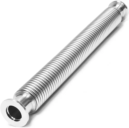 Vista 3 de Manguera de fuelle de metal KF-25, tamaño de brida ISO-KF NW-25, acero inoxidable 304, tubo de fuelle corrugado al vacío (11.811 in/11.81 pulgadas)