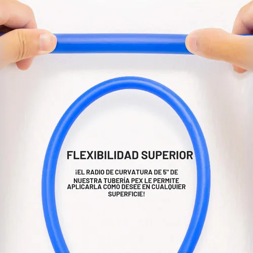 Vista 5 de Zelcan Tubería PEX de 1/2 pulgada, 2 rollos de bobina de manguera PEX-B de 300 pies, sin barrera de oxígeno, tubería de calor radiante (rojo + azul)