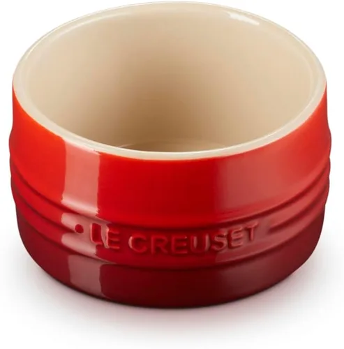 Vista 14 de Le Creuset - Ramequín redondo de cerámica de pared recta, 7 onzas, Oyster Ostra