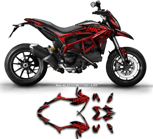 Vista 14 de Kit de adhesivos personalizados para Hypermotard Hyperstrada 821 2013 2014 2015 2016, DCTHYMS1318003-KO