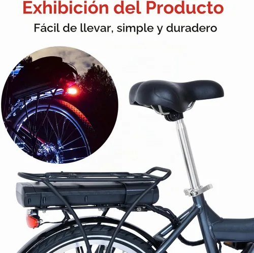 Vista 2 de Luz trasera EBike de 6 V-60 V, luz de advertencia LED de alto brillo, luz trasera de bicicleta, equipo de conducción nocturna, conector impermeable