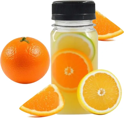 Vista 4 de BokWin Botellas de jugo de plástico transparente de 8 onzas con tapas, paquete de 3 A prueba de fugas, apto para congelador, reutilizable