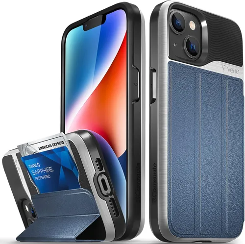 Vista 22 de VENA vCommute - Funda tipo cartera compatible con Apple iPhone 14 (6.1 pulgadas) (protección contra caídas de grado militar), funda de cuero