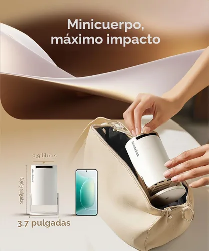 Vista 7 de Mini proyector con WiFi y Bluetooth, soporte portátil 4K, Android 14/Auto Keystone, pequeño proyector inteligente HY300Pro para dormitorio, película