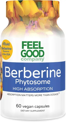 Vista 2 de Feelgood Company - Berberina - Alta absorción - equivalente a 2200 mg - Suplemento herbario - Baja glucosa en sangre - Ayuda al colesterol - 60