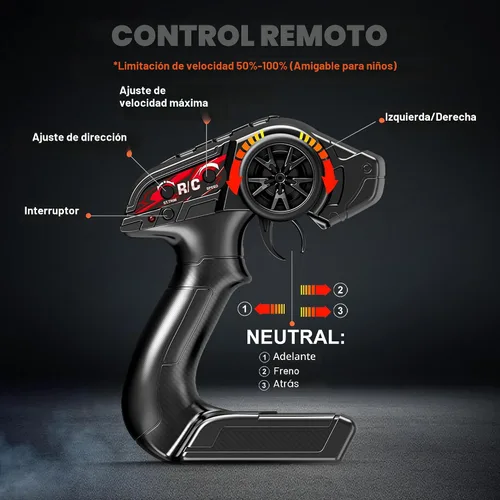 Vista 7 de X-TMAGA 1:18 Auto de control remoto todo terreno para adultos y niños (HS18305), 4WD Camión de control remoto todoterreno de alta velocidad de más