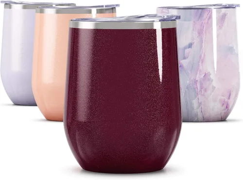 Vista 46 de Vaso de vino Maars Bev sin soporte de con paredes dobles aislantes al vacío de acero inoxidable de 12 onzas, Fucsia